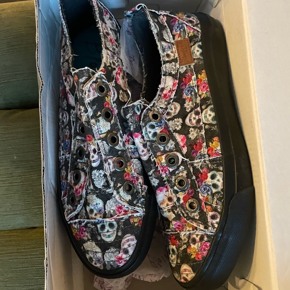 Blowfish Multicolor Skull and Floral Sneakers